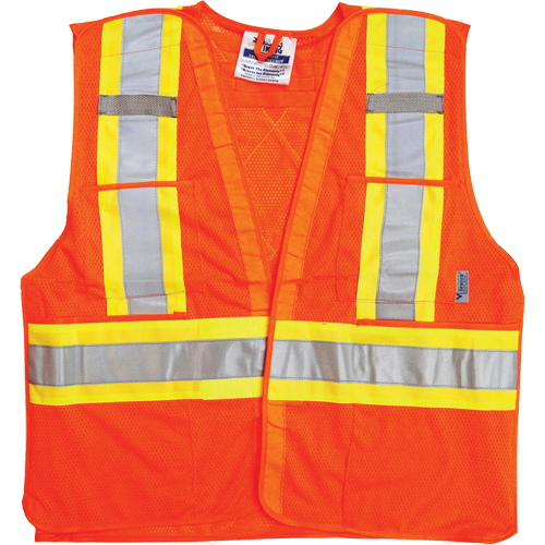 Vestes de s&eacute;curit&eacute; pour la circulation, Orange haute visibilit&eacute;, Moyen/Petit, Polyester Rock Safety Industrial Ltd
