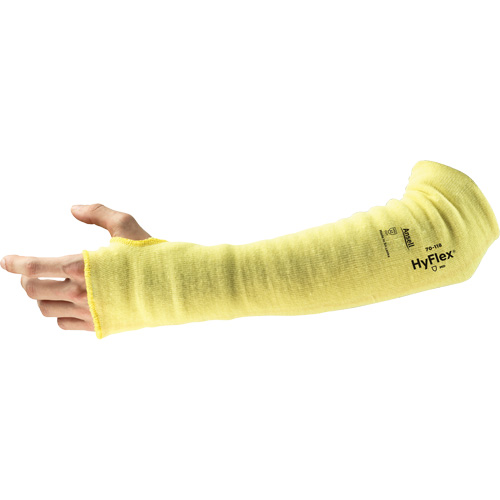 Manchon de protection pour le bras HyFlex 70-118, Kevlar, 10", ASTM ANSI niveau A3/EN 388 niveau 3/EN 388 niveau C, Jaune Rock Safety Industrial Ltd