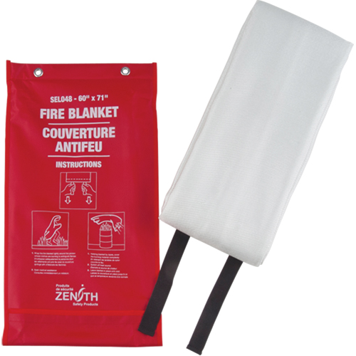 Couverture anti-feu, Fibre de verre, 60"la x 71"lo Rock Safety Industrial Ltd