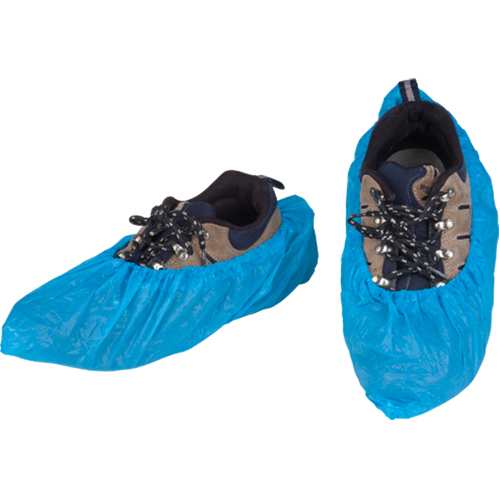 Couvre-chaussures CPE, 2T-Grand, Poly&eacute;thyl&egrave;ne, Bleu Rock Safety Industrial Ltd