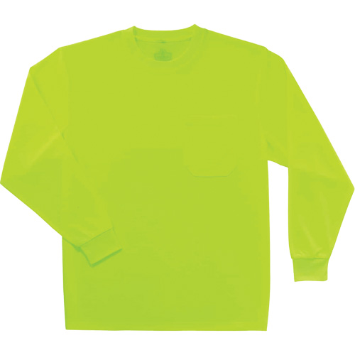 GloWear 8091 Non-Certified Long Sleeve T-Shirt, Polyester, Small, High Visibility Lime-Yellow Rock Safety Industrial Ltd