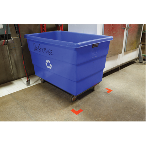 Autocollants pour d&eacute;limitation des coins sur le sol, L, 5" lo x 2" la, Rouge, Polyester Rock Safety Industrial Ltd