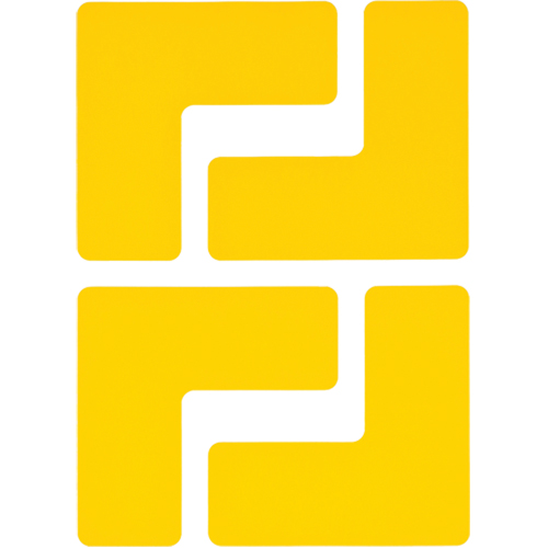 Autocollants pour d&eacute;limitation des coins sur le sol, L, 5" lo x 2" la, Jaune, Polyester Rock Safety Industrial Ltd
