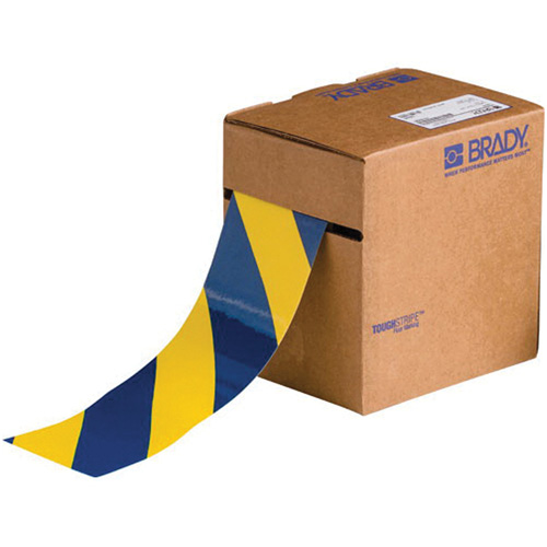 ToughStripe&reg; Floor Marking Tape, 3" x 100', Polyester, Blue and Yellow Rock Safety Industrial Ltd