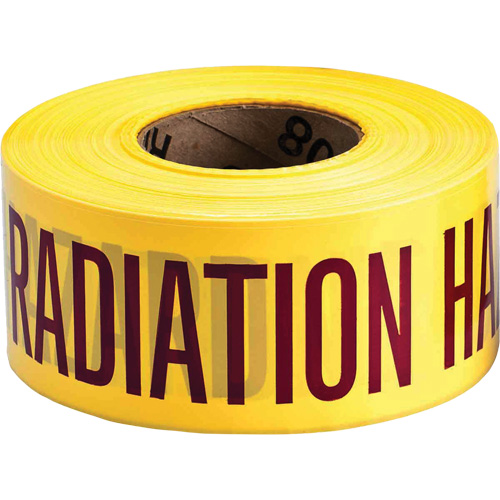 Barricade Tape, English, 3" W x 1000' L, 3 mils, Magenta on Yellow Rock Safety Industrial Ltd