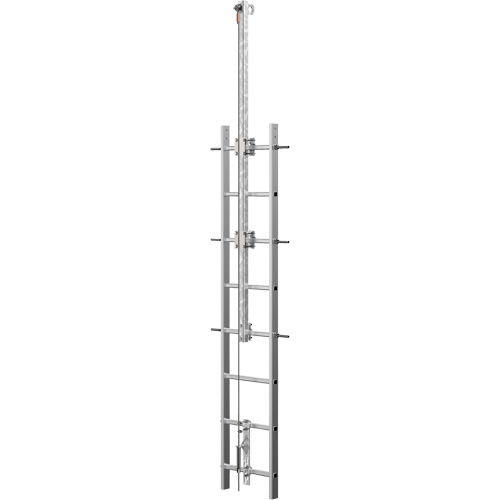 Syst&egrave;me de s&eacute;curit&eacute; continue Vi-Go pour monter aux &eacute;chelles avec traverse automatique, Acier inoxydable Rock Safety Industrial Ltd