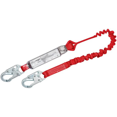 Longe &eacute;lastique antichoc PRO, 6', Point d'ancrage &agrave; Crochet mousqueton, Crochet mousqueton aux jambes, Polyester Rock Safety Industrial Ltd