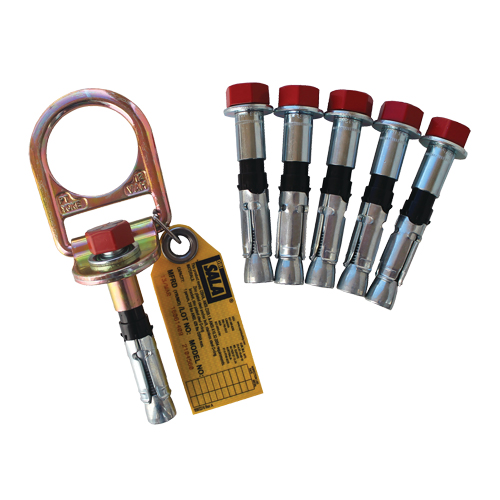 Ancrage avec anneau en D et boulons pour b&eacute;ton, Boulonn&eacute;/B&eacute;ton, Usage Temporaire Rock Safety Industrial Ltd