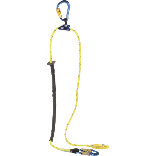 Longe de positionnement r&eacute;glable &agrave; corde pour grimpeur, 1 branches, 8', Classe CSA F, Nylon Rock Safety Industrial Ltd