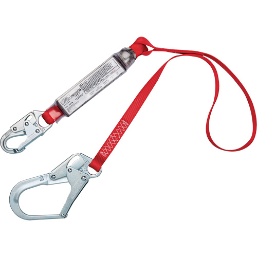 Shock-Absorbing Lanyard, 4', Snap Hook Center, Rebar Hook Leg Ends, Polyester Rock Safety Industrial Ltd