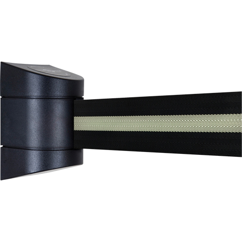 Unit&eacute;s murales Tensabarrier, Plastique, Fixation par vis, 15', Ruban Noir Rock Safety Industrial Ltd