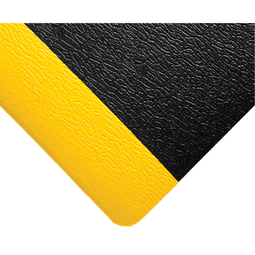 Tapis Soft Step no 427, Rugueux, 2' x 10' x 3/8", Noir/Jaune, &eacute;ponge en PVC Rock Safety Industrial Ltd