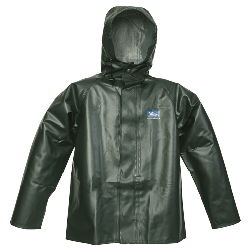 Journeyman Chemical Resistant Rain Jacket, Small, Green, Polyester/PVC Rock Safety Industrial Ltd