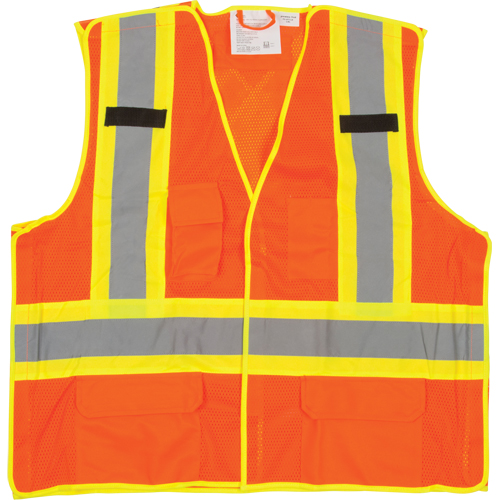 Veste de s&eacute;curit&eacute; d&eacute;tachable en cinq points de premi&egrave;re qualit&eacute;, Orange haute visibilit&eacute;, Grand/T-Grand, Polyester Rock Safety Industrial Ltd