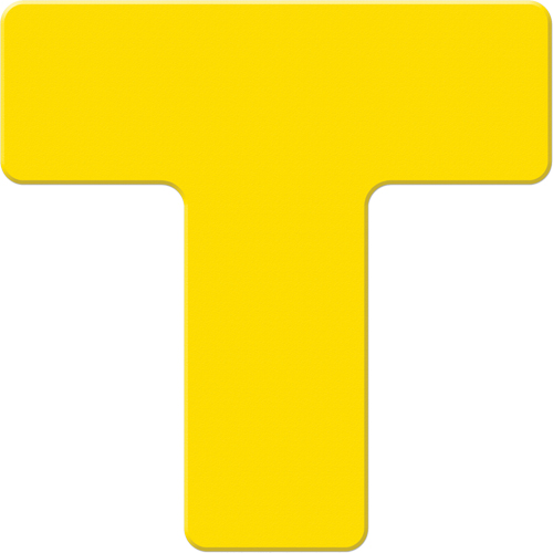 Armor Stripe Lean/5S Markers, T, 6" L x 6" W, Yellow, Plastic Rock Safety Industrial Ltd