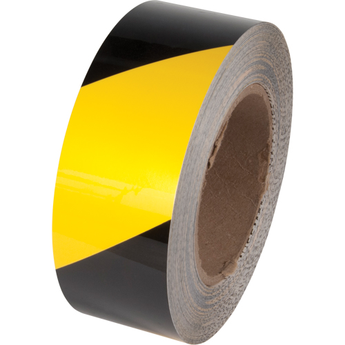 Tuff Mark&reg; Floor Marking Tape, 2" x 100', Polyester, Black and Yellow Rock Safety Industrial Ltd