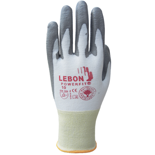 Gants r&eacute;sistants &agrave; la coupe PowerFit Lebon, Taille Grand/10, Calibre 13, Rev&ecirc;tement Polyur&eacute;thane, Enveloppe en Poly&eacute;thyl&egrave;ne, ASTM ANSI niveau A2/EN 388 niveau B Rock Safety Industrial Ltd