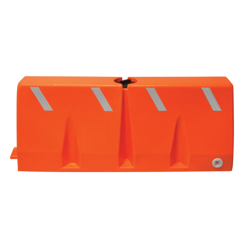 Traffic Barriers, Water-Filled, 62.25" L x 24" H, Orange Rock Safety Industrial Ltd