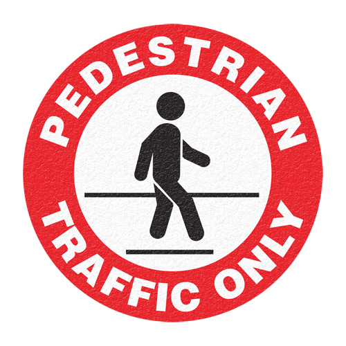 "Pedestrian Traffic Only" Floor Sign, Adhesive, English with Pictogram Rock Safety Industrial Ltd
