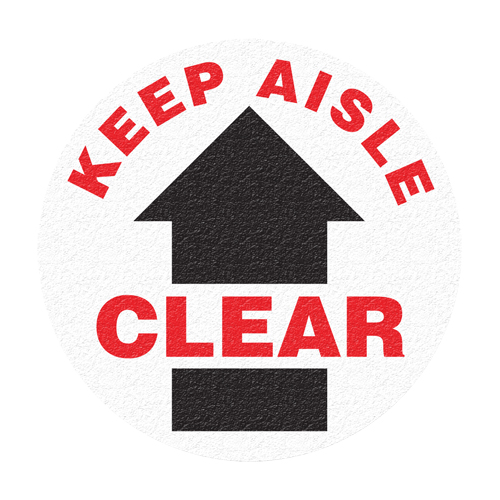 "Keep Aisle Clear" Floor Sign, Adhesive, English with Pictogram Rock Safety Industrial Ltd