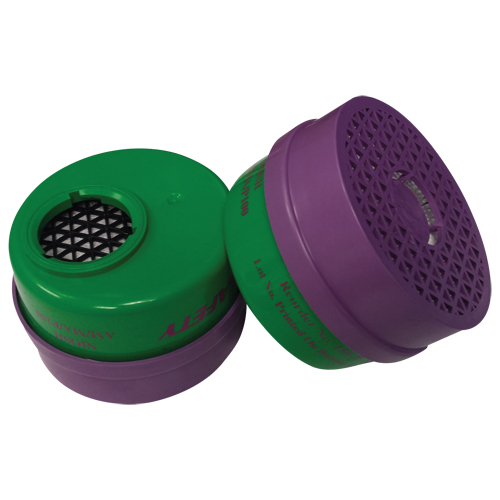 Cartouche pour respirateur, Combinaison cartouche et filtre contre les particules pour gaz/vapeurs, Ammoniac/M&eacute;thylamine/Filtre P100 Rock Safety Industrial Ltd