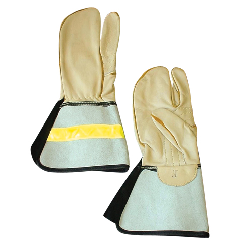 1 Finger Lineman's Glove, Medium, Grain Cowhide Palm Rock Safety Industrial Ltd