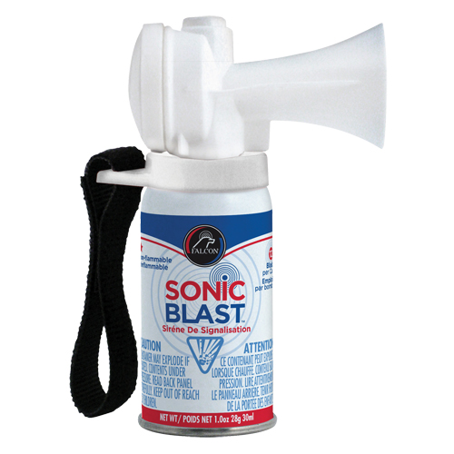 Mini avertisseur sonore Sonic Blast avec sangle &agrave; boucles et crochets Rock Safety Industrial Ltd