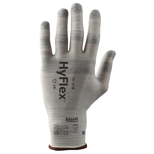 Gants HyFlex 11-318 r&eacute;sistant aux coupures, Taille Moyen/8, Calibre 18, Enveloppe en Dyneema, ASTM ANSI niveau A2/EN 388 niveau B Rock Safety Industrial Ltd