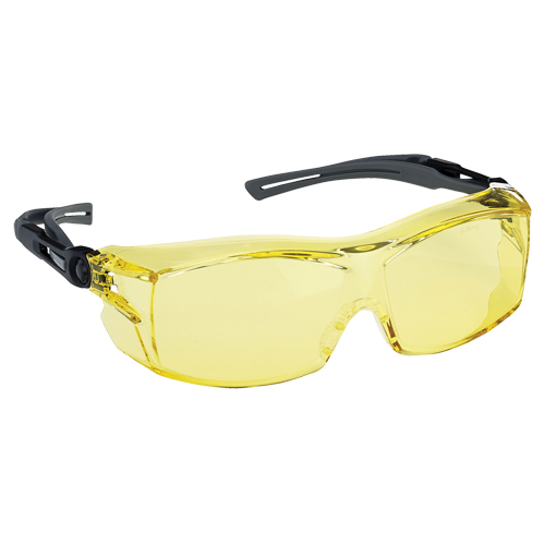 Lunettes de s&eacute;curit&eacute; s&eacute;rie Extra OTG Dynamic, Lentille Ambr&eacute;e, Antibu&eacute;e/Anti-&eacute;gratignures, ANSI Z87+/R&eacute;pond ou surpasse la norme CSA Z94.3 Rock Safety Industrial Ltd