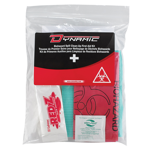 Trousse de premiers soins pour nettoyage de biorisques Dynamic, Dispositif m&eacute;dical Classe 1, Sac en plastique refermable Rock Safety Industrial Ltd