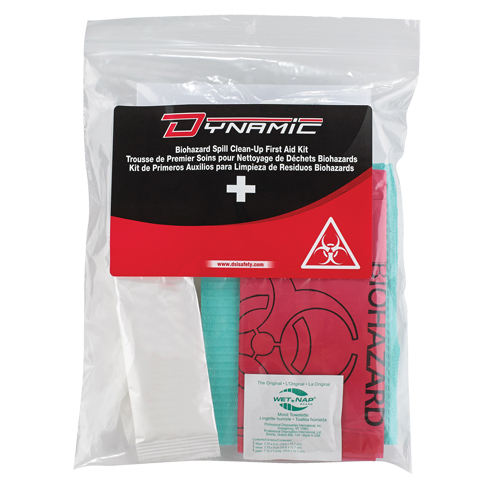 Trousse de premiers soins pour nettoyage de biorisques Dynamic, Dispositif m&eacute;dical Classe 1, Sac en plastique refermable Rock Safety Industrial Ltd