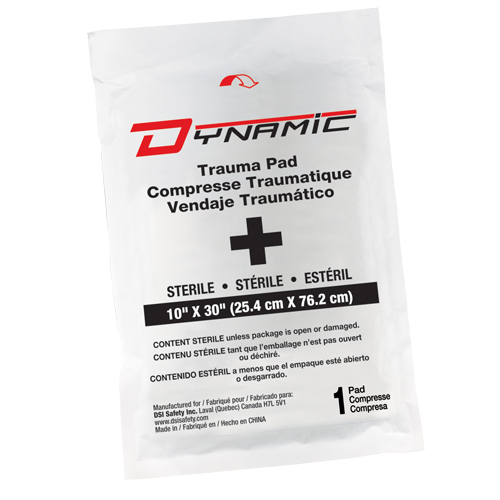 Pansement de trauma Dynamic, Tampon, 10" lo x 30" la, St&eacute;rile, Dispositif m&eacute;dical Classe 1 Rock Safety Industrial Ltd