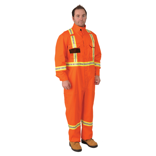 Firewall FR&reg; Striped Coveralls, Size Small, Orange Rock Safety Industrial Ltd