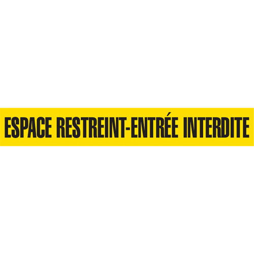 Barricade Tape, French, 3" W x 1000' L, 3 mils, Black on Yellow Rock Safety Industrial Ltd