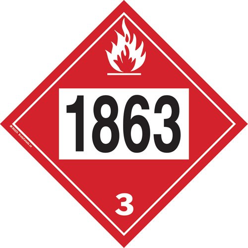 Plaque-&eacute;tiquette TMD 1863 pour liquide inflammable carburant aviation, Plastique Rock Safety Industrial Ltd