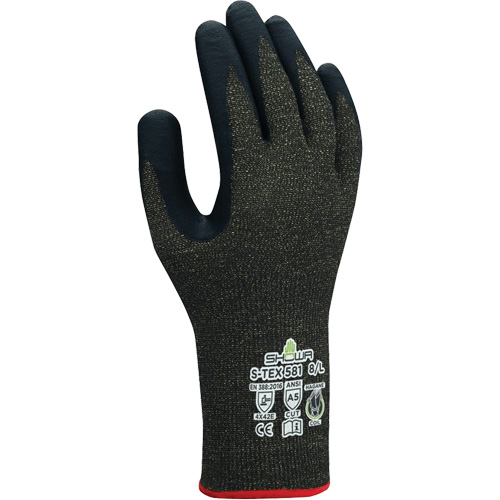 S-TEX&reg; 581 Cut Resistant Gloves, Size 6/Small, 13 Gauge, Foam Nitrile Coated, Stainless Steel/Kevlar&reg; Shell, ANSI/ISEA 105 Level 5/EN 388 Level E Rock Safety Industrial Ltd