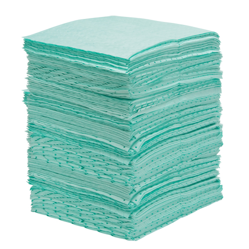 Premium Bonded Sorbent Pads, Hazmat, 15" x 18", 30 gal. Absorbancy Rock Safety Industrial Ltd