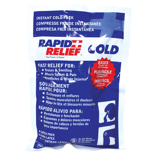 Rapid Relief&reg; Instant Chill Pack, Cold, Single Use, 5" x 9" Rock Safety Industrial Ltd