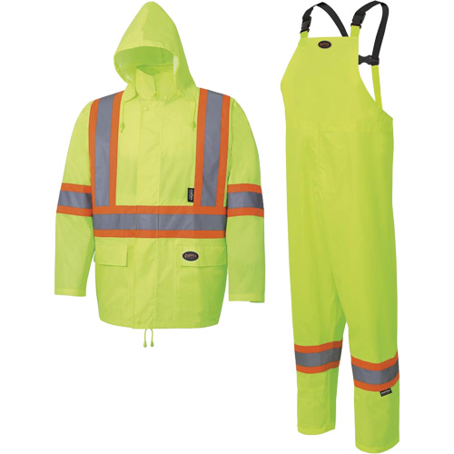 5619 Habit de pluie Oxford 150D, Polyester, 2T-Grand, Jaune lime haute visibilit&eacute; Rock Safety Industrial Ltd