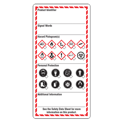 Workplace Labels, Cardstock, 3" W x 6" H, English Rock Safety Industrial Ltd