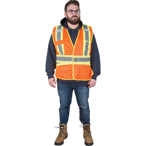 Veste d'arpenteur r&eacute;sistante aux flammes, Orange haute visibilit&eacute;, 2T-Grand, Polyester Rock Safety Industrial Ltd