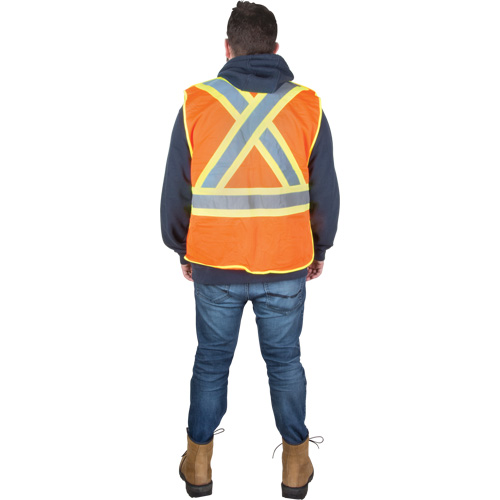 Veste d'arpenteur r&eacute;sistante aux flammes, Orange haute visibilit&eacute;, 2T-Grand, Polyester Rock Safety Industrial Ltd