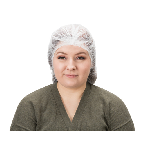 Bonnet bouffant pliss&eacute;, Polypropyl&egrave;ne, 24", Blanc Rock Safety Industrial Ltd