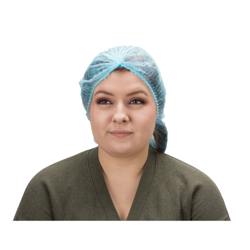 Pleated Bouffant Cap, Polypropylene, 21", Blue Rock Safety Industrial Ltd