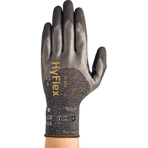 Gants l&eacute;gers Hyflex 11-937, Taille 6/T-petit, Calibre 18, Rev&ecirc;tement Mousse de nitrile, Enveloppe en Dyneema, ASTM ANSI niveau A2/EN 388 niveau B Rock Safety Industrial Ltd