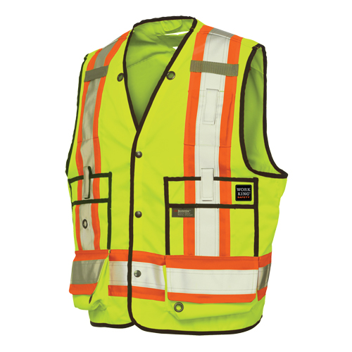 Veste de s&eacute;curit&eacute; pour arpenteur, Jaune lime haute visibilit&eacute;, T-Grand, Polyester Rock Safety Industrial Ltd