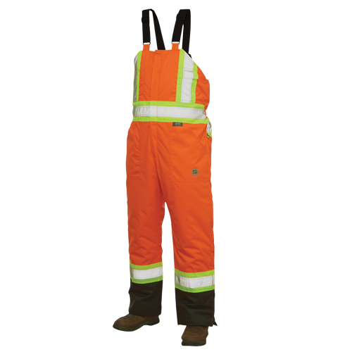 Salopettes de s&eacute;curit&eacute; doubl&eacute;e, Polyester/Polyur&eacute;thane, Grand, Orange haute visibilit&eacute; Rock Safety Industrial Ltd