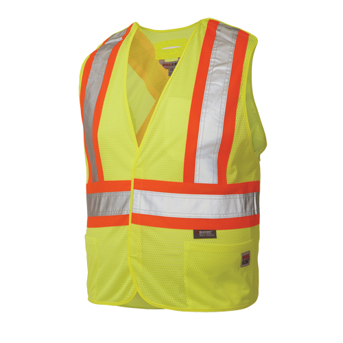 Veste de s&eacute;curit&eacute; d&eacute;tachable en cinq points, Jaune lime haute visibilit&eacute;, Grand/T-Grand, Polyester Rock Safety Industrial Ltd