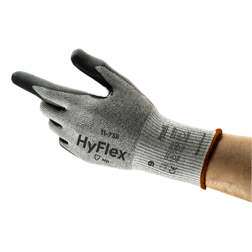 Gants Hyflex 11-738, Taille 6/T-petit, Calibre 13, Rev&ecirc;tement Nitrile/Polyur&eacute;thane, Enveloppe en Nylon/Intercept, ASTM ANSI niveau A4/EN 388 niveau C Rock Safety Industrial Ltd
