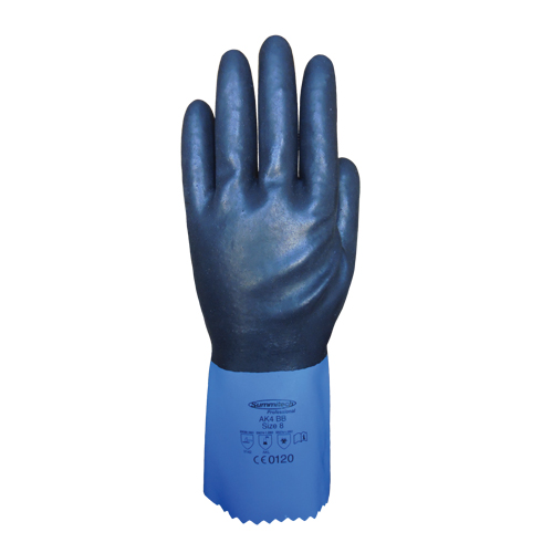 Gants enti&egrave;rement tremp&eacute;s et r&eacute;sistants aux produits chimiques Summitech, Taille Petit/7, 11,8" lo, Chloropr&egrave;ne, Doublure en Poly-coton, 59 mils Rock Safety Industrial Ltd